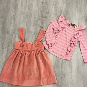 Pink and Coral Toddler Dress and Top Set